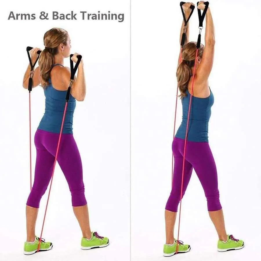 Resistance Band Set - Exercise Fitness Tube Workout Bands
