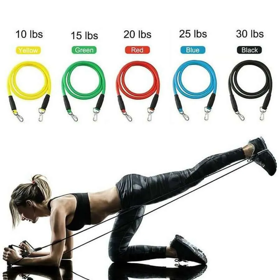 Resistance Band Set - Exercise Fitness Tube Workout Bands