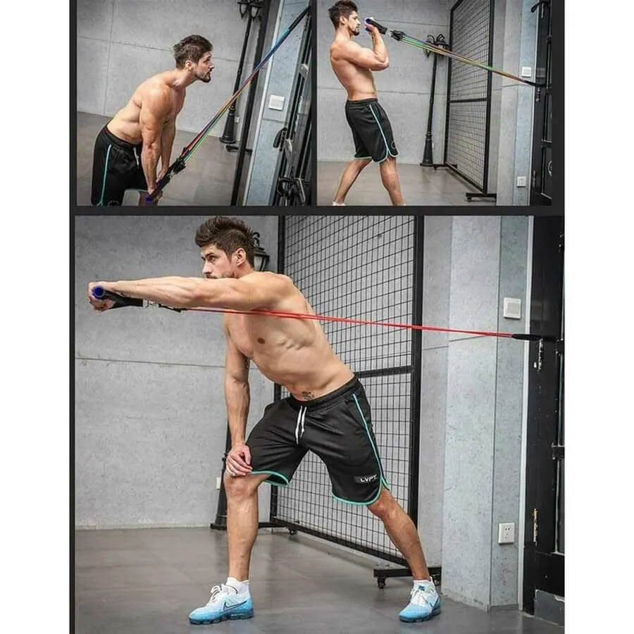 Resistance Band Set - Exercise Fitness Tube Workout Bands