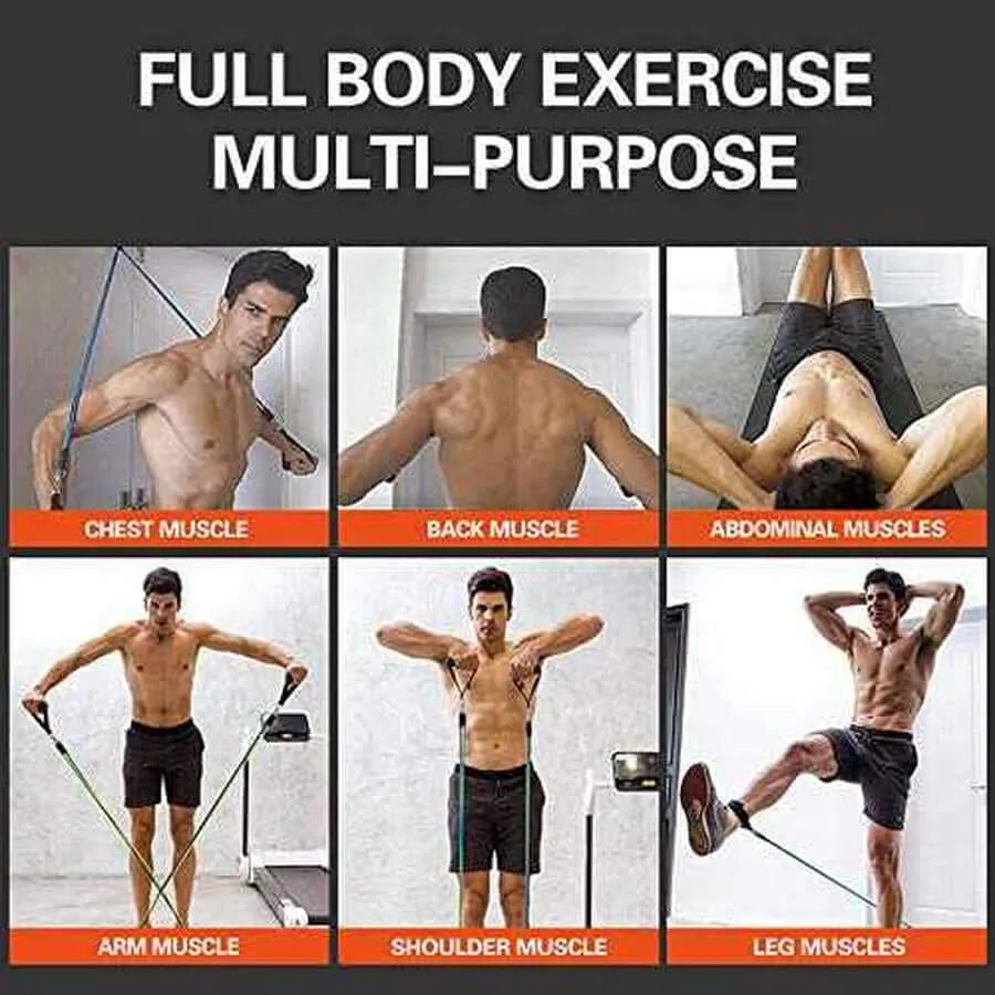 Resistance Band Set - Exercise Fitness Tube Workout Bands