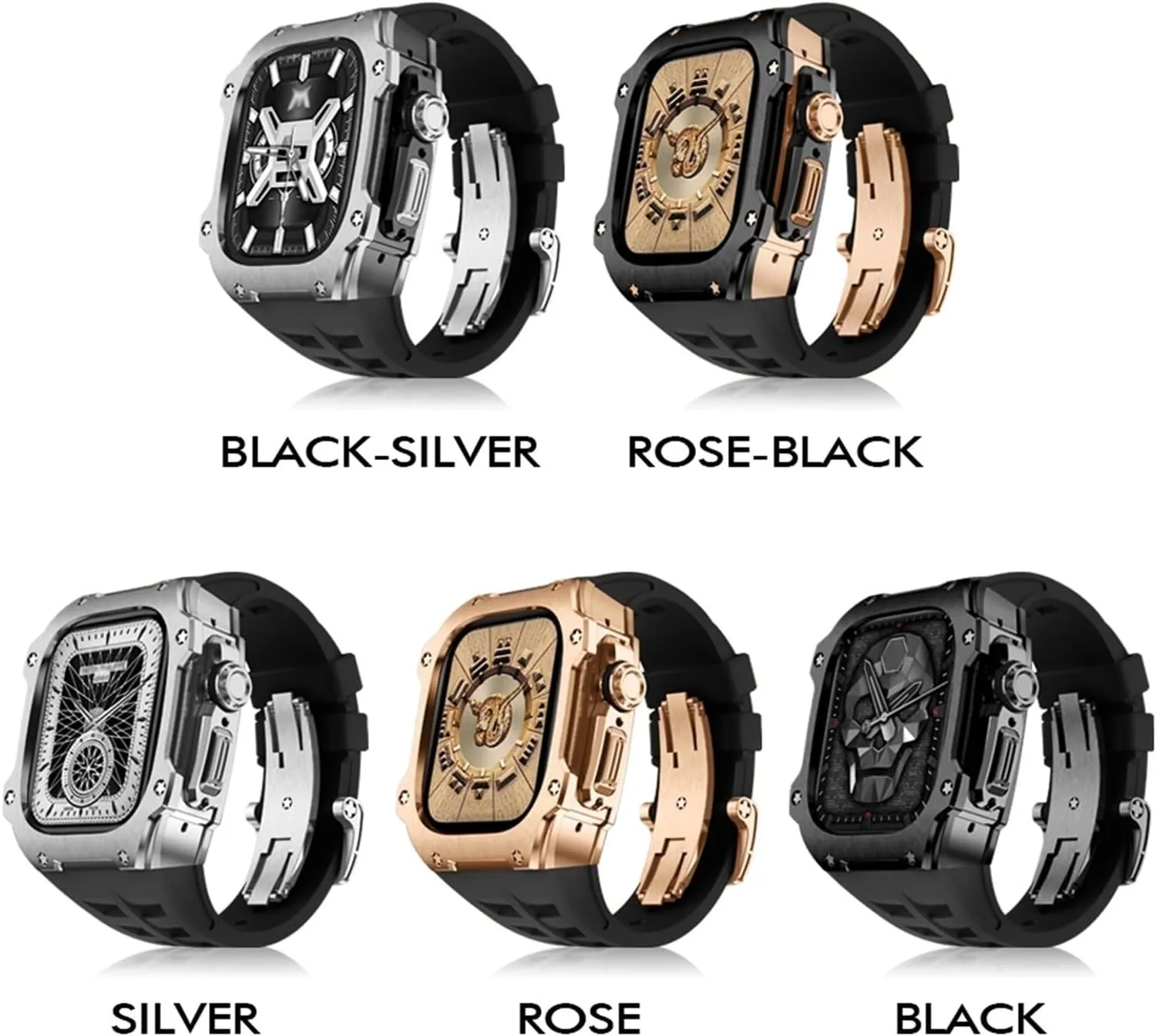 RM Mod Kit Stainless Steel Metal Case   Fluorine Rubber Band for Apple Watch Ultra 49MM Sport fluororebber Strap Bezel for iWatch Ultra