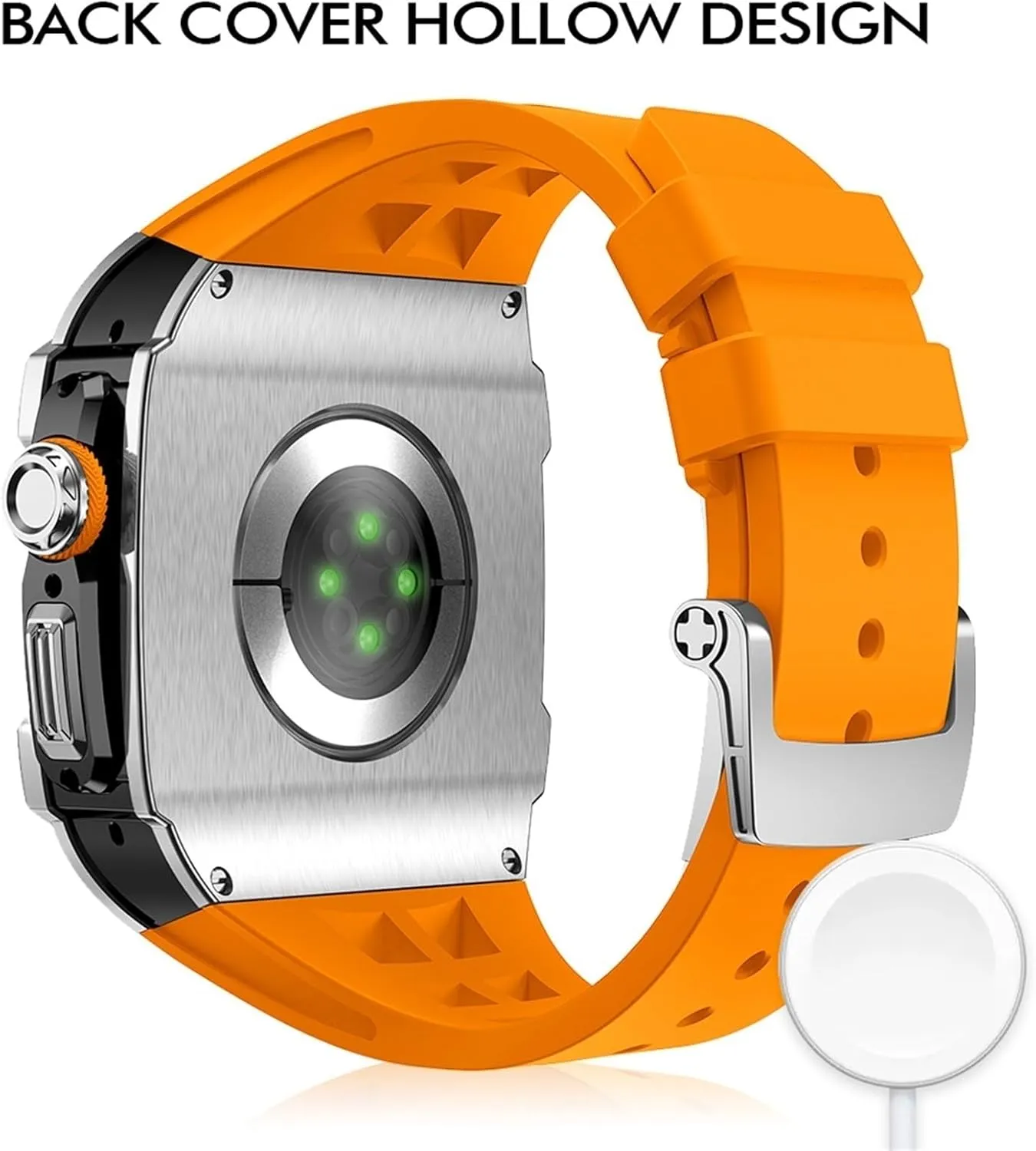 RM Mod Kit Stainless Steel Metal Case   Fluorine Rubber Band for Apple Watch Ultra 49MM Sport fluororebber Strap Bezel for iWatch Ultra