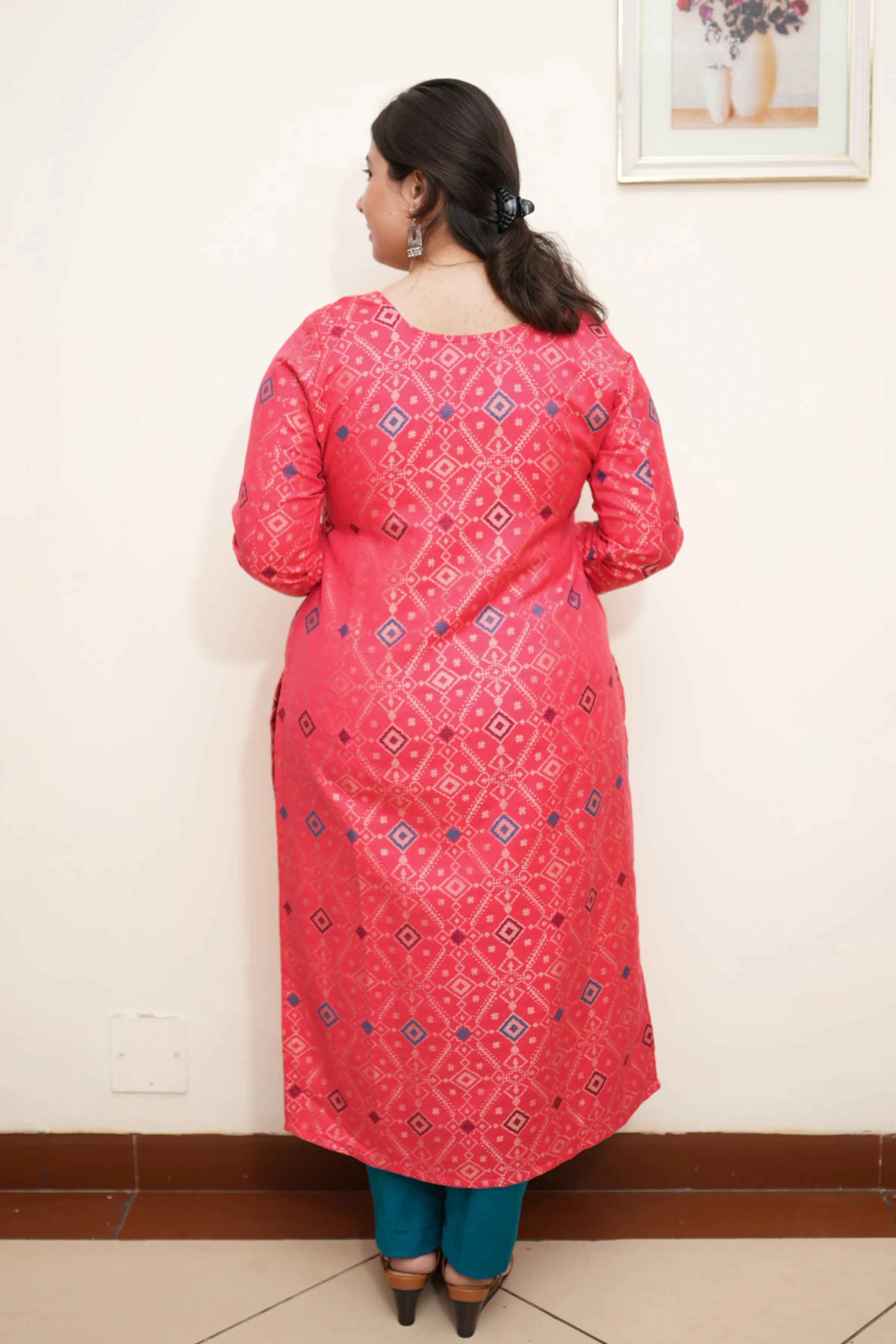 Rosy Dream Woven Pashmina Kurta
