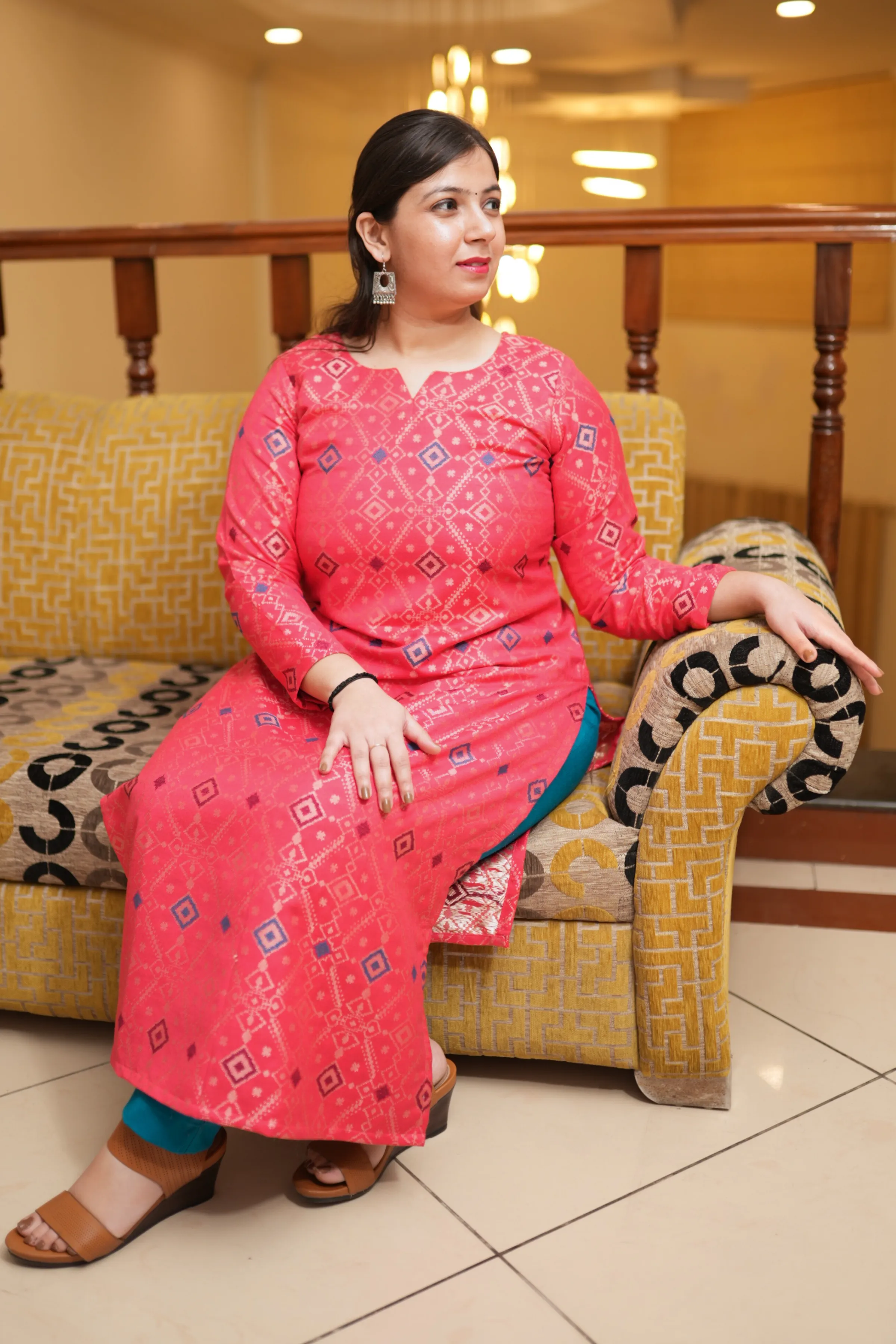 Rosy Dream Woven Pashmina Kurta