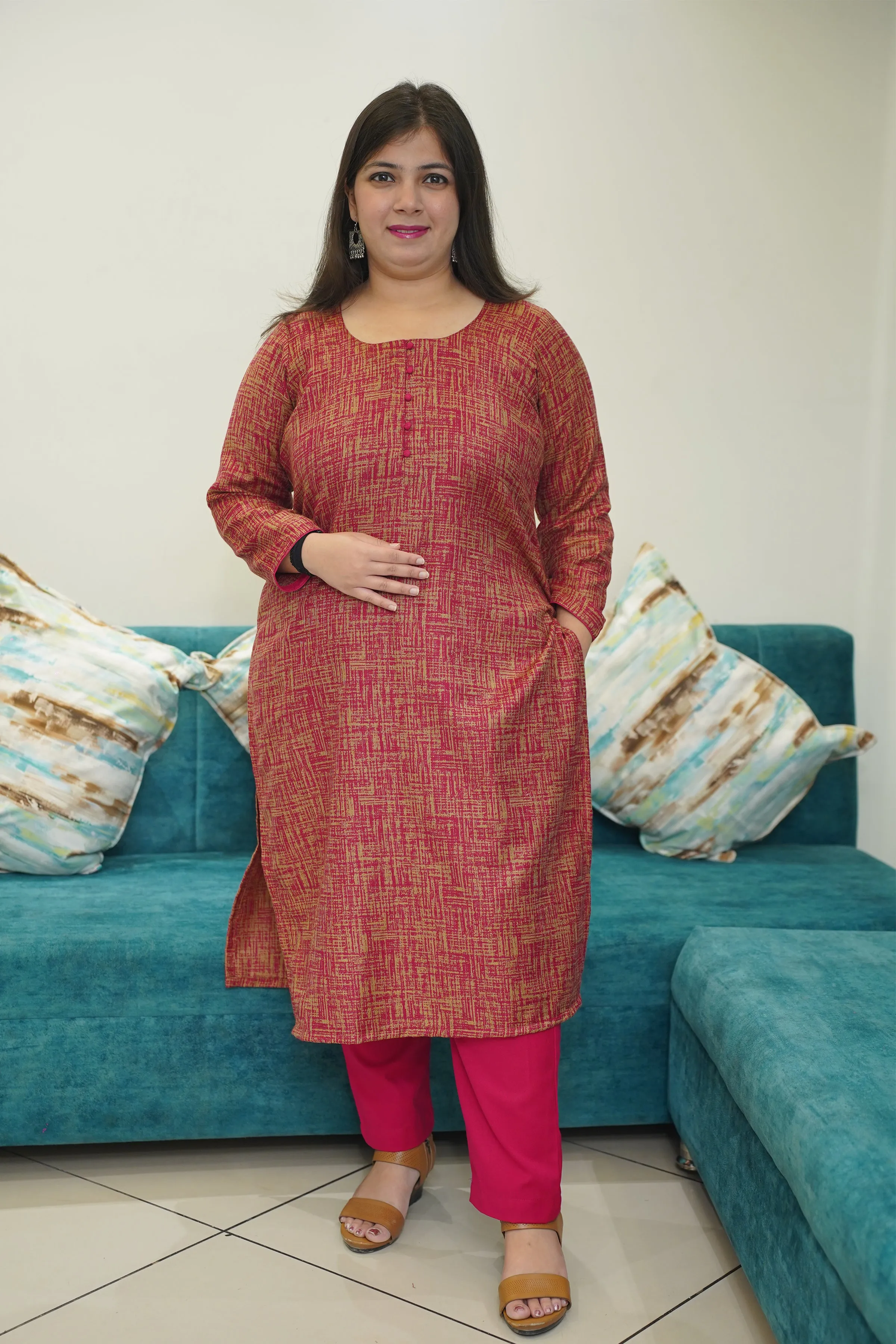 Rustic Rose Woollen Kurta
