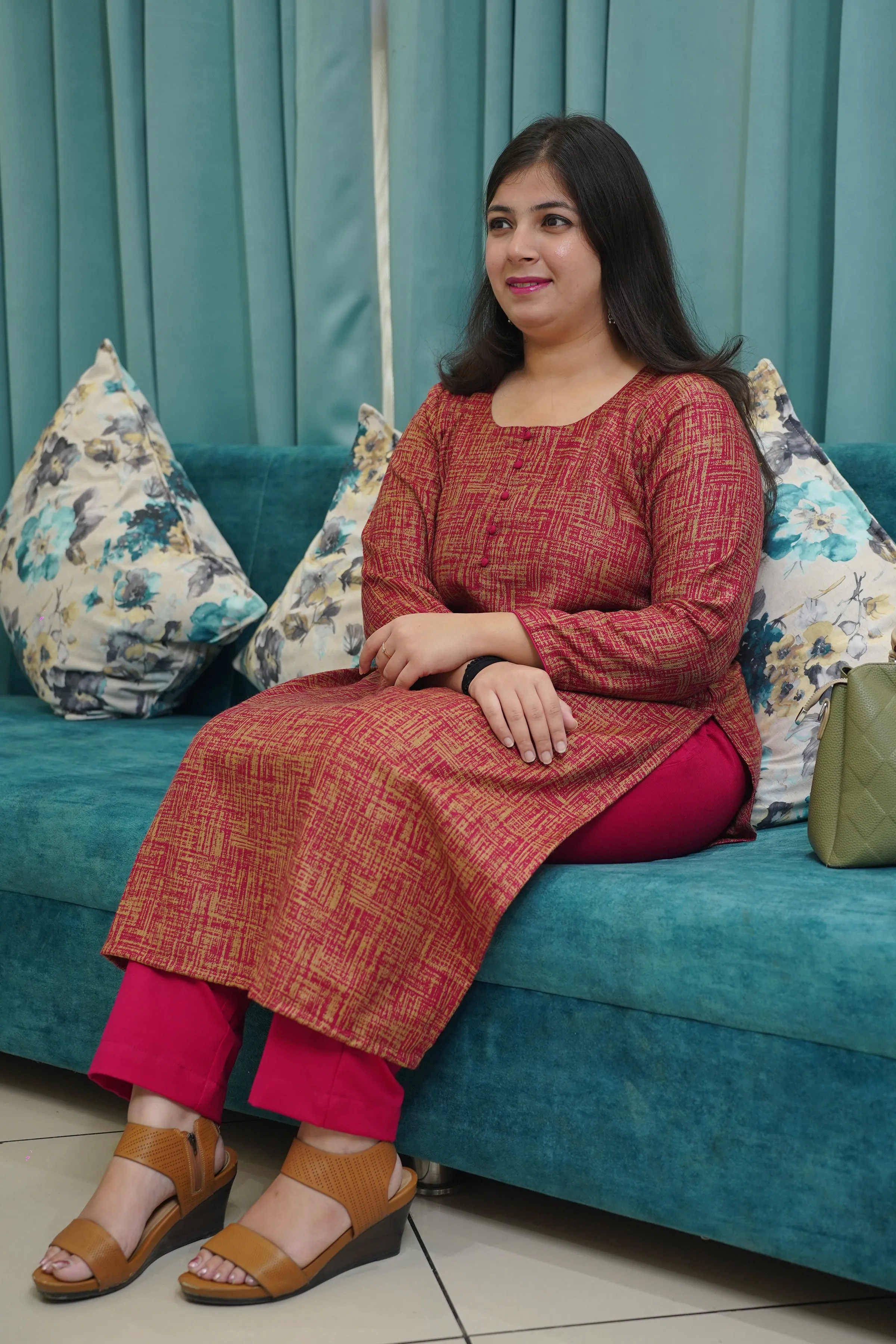 Rustic Rose Woollen Kurta