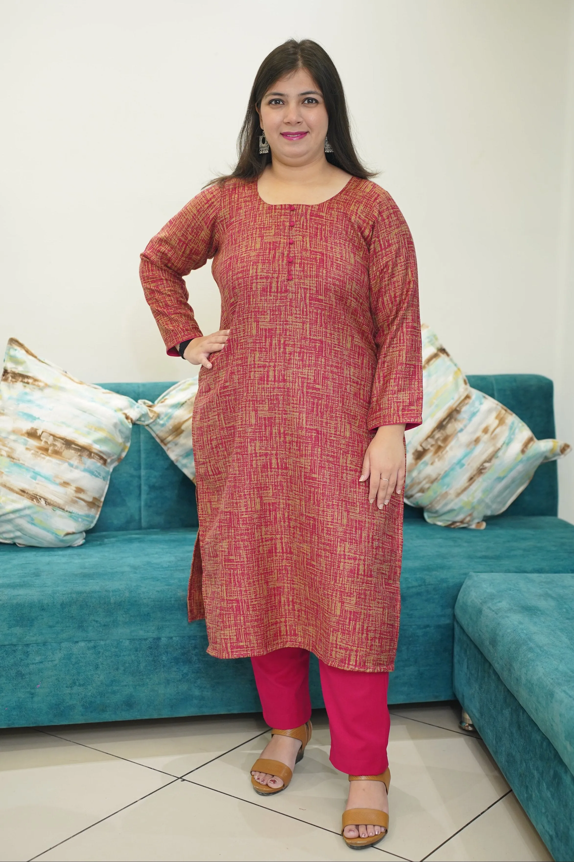 Rustic Rose Woollen Kurta