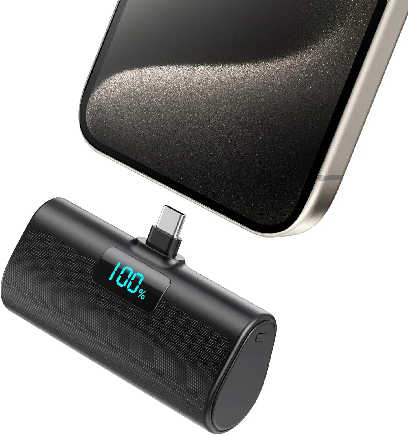 Small Portable Charger 5200mAh,Upgraded PD USB C Power Bank Built-in USB-C Connector,LCD Display Battery Pack,Compatible with iPhone 16/15/15 Plus/15 Pro/15 Pro Max/iPad/Samsung Android Phone etc