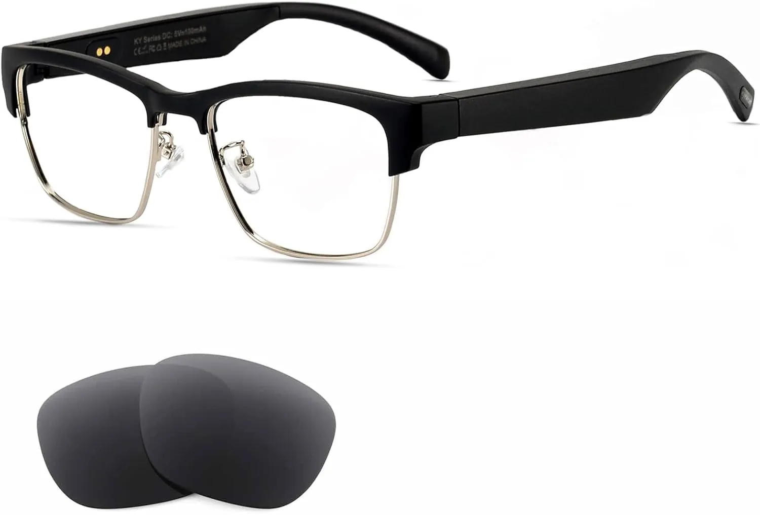 Smart Glasses Bluetooth-Audio Glasses for Men Women with Alexa, Built-in Mic, Blue Light Filter&Polarized Lenses for All Smart Devices Voice Assistant