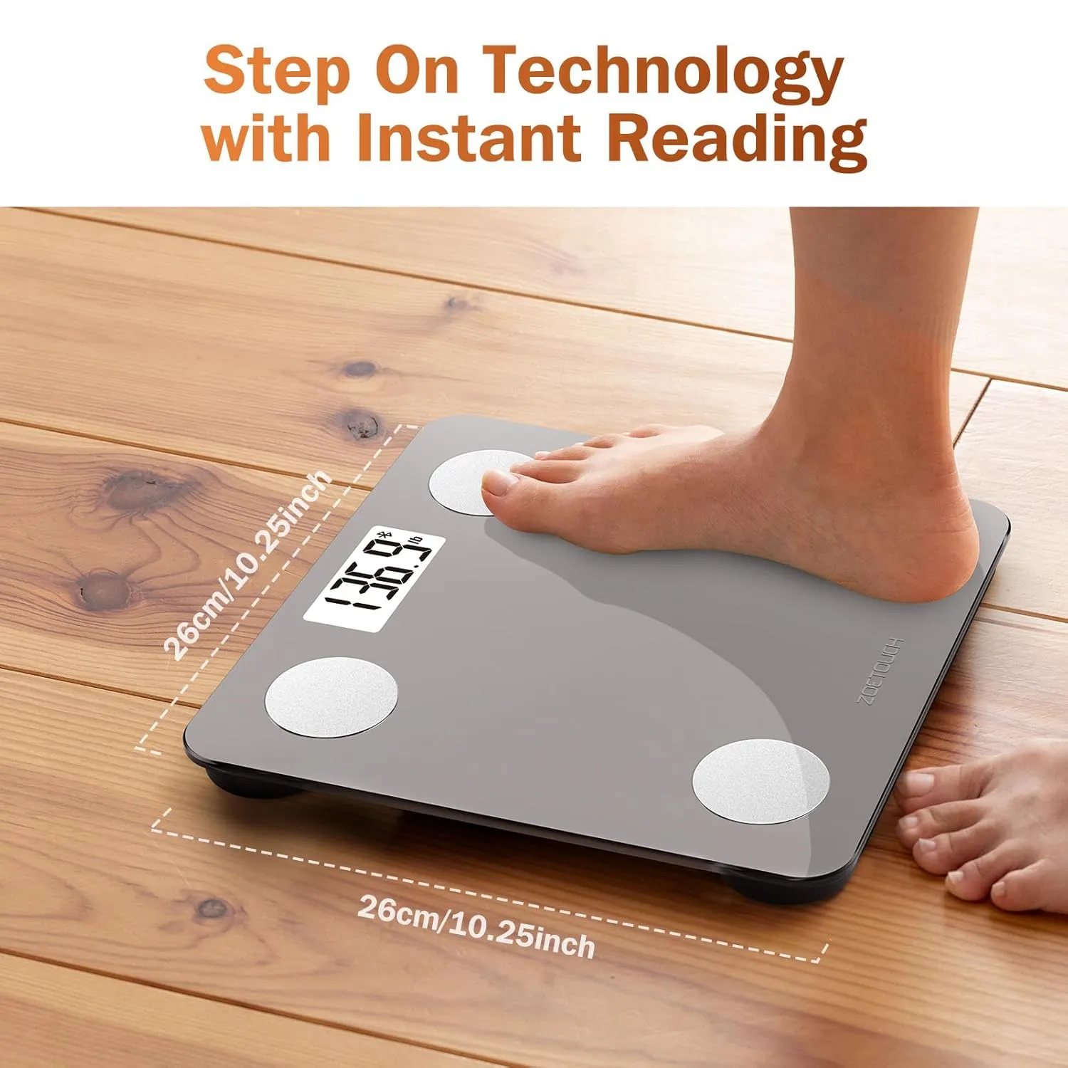Smart Scale with BMI Body Fat Muscle Mass Bluetooth Digital Privacy Bathroom Scale for Body Weight Weighing Machine for People with App, Anti-Peeking Screen Invisible Outside 6Ft