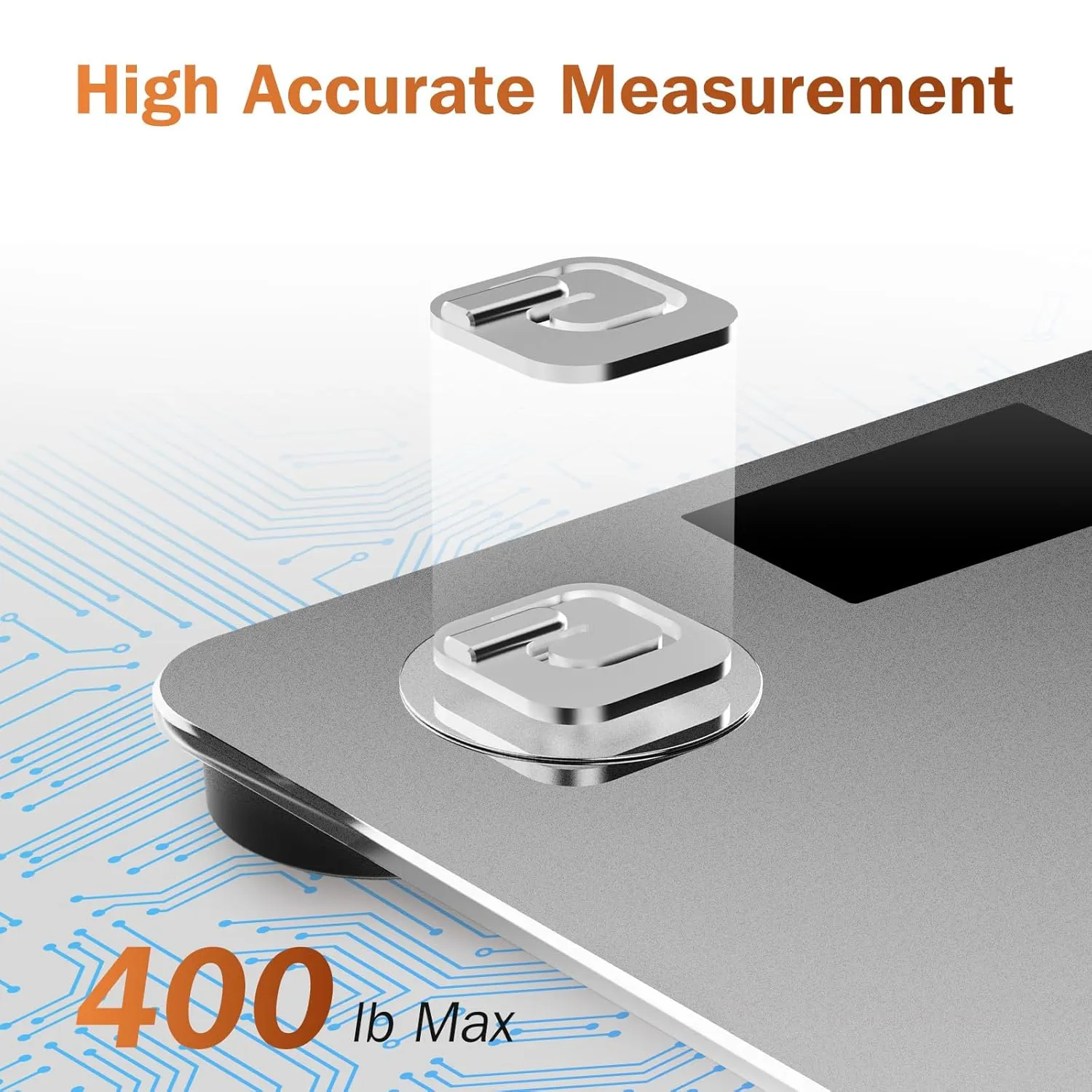 Smart Scale with BMI Body Fat Muscle Mass Bluetooth Digital Privacy Bathroom Scale for Body Weight Weighing Machine for People with App, Anti-Peeking Screen Invisible Outside 6Ft