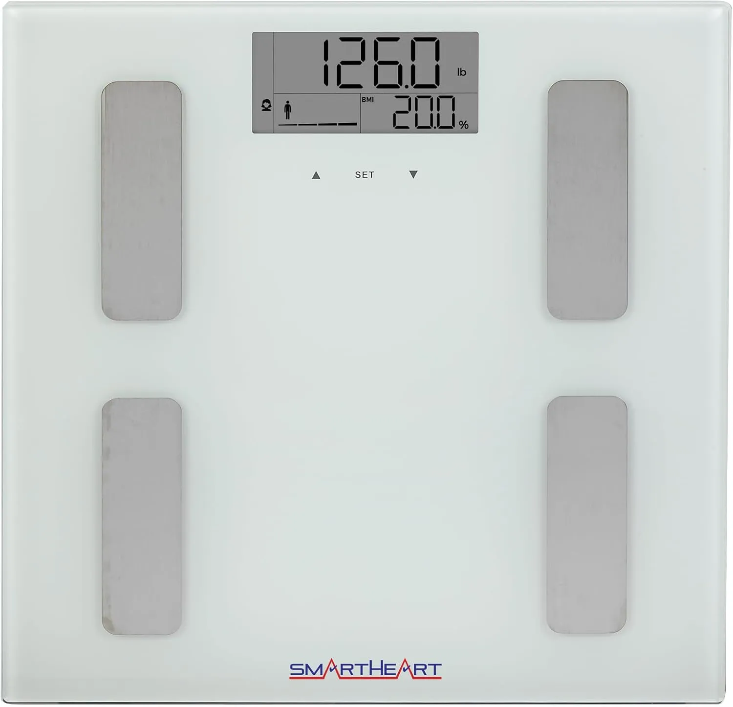 SmartHeart Digital Body Composition Scale | 440 lbs / 200 kg Capacity | BMI | Bone Mass | Body Water Fat and Muscle Mass