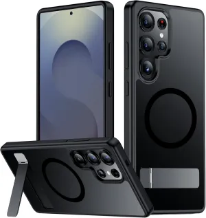 SPIDERCASE Magnetic for Samsung Galaxy S25 Ultra Case, [3 Stand Ways][ Military Grade Drop Protection] with Invisible Stand Slim Phone Case for S25 Ultra 5G,Black