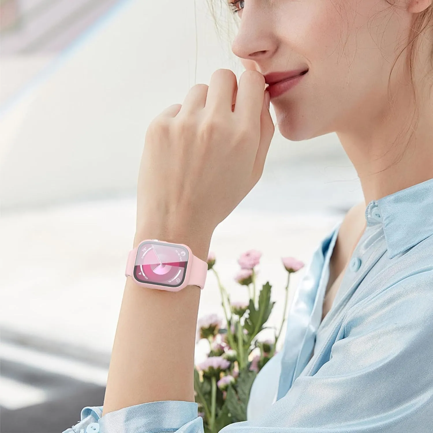 Sport Band and Case for Apple Watch Band 40mm 44mm 46mm 42mm 41mm 45mm 38mm iWatch Bands for Women/Men,Silicone Waterproof Strap with Cover Combo for Apple watch Series 10 9 8 7 6 5 4 3 SE Ultra/2 49mm