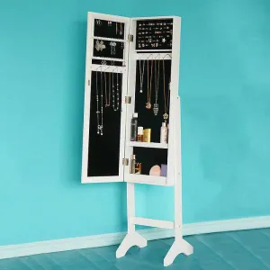 Standing Jewelry Armoire Cabinet With Mirror