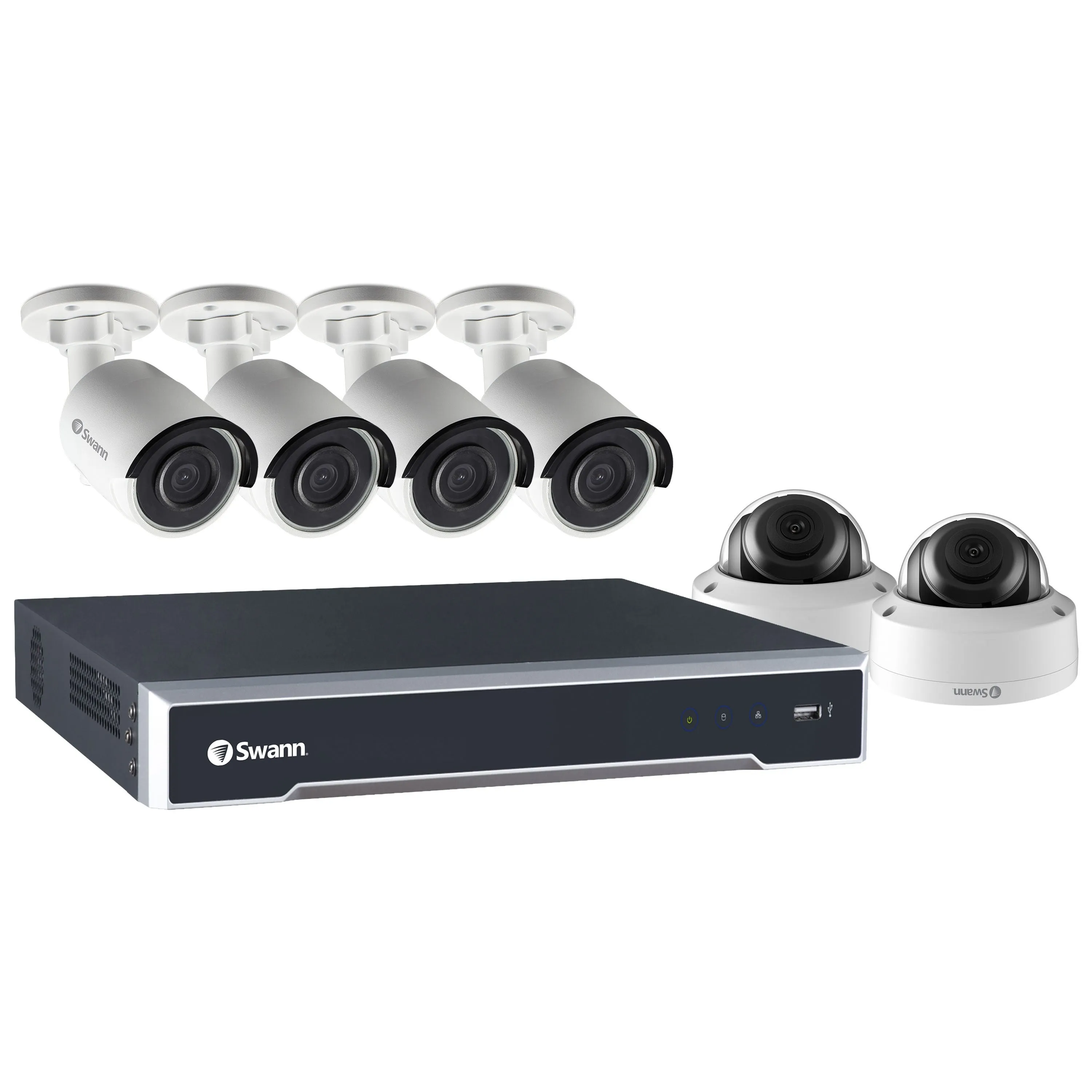 Swann 8 Channel Security System: 5MP Super HD NVR with 2TB HDD, 4 x 5MP Bullet Cameras & 2 x 5MP Dome Cameras SWNVK-87504B2D