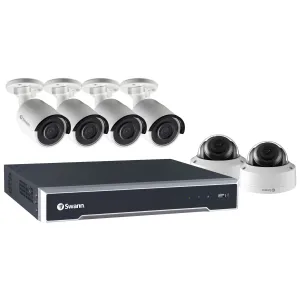 Swann 8 Channel Security System: 5MP Super HD NVR with 2TB HDD, 4 x 5MP Bullet Cameras & 2 x 5MP Dome Cameras SWNVK-87504B2D