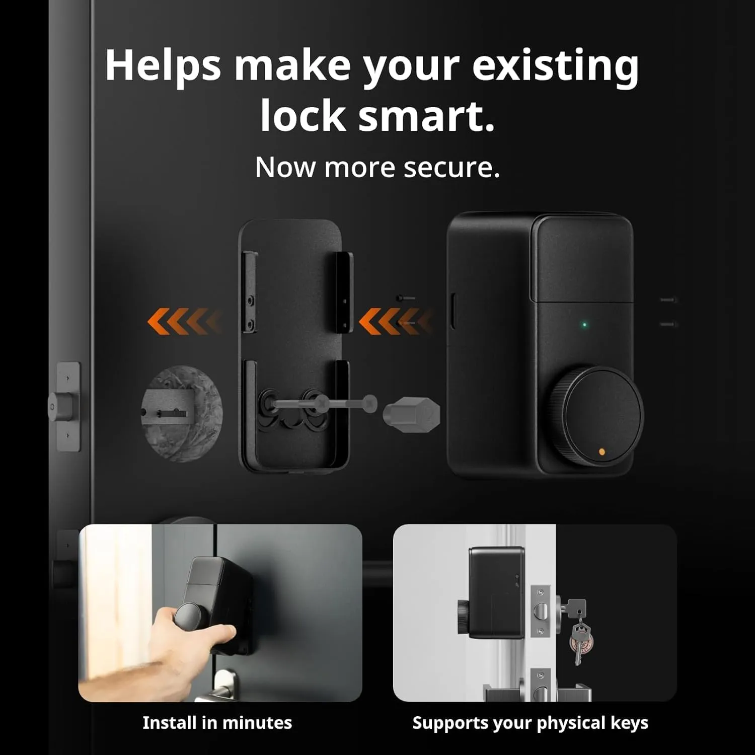SwitchBot Smart Lock Pro, Keyless Entry Door Lock, Smart Door Lock Front Door, Electronic Smart Deadbolt, Fits Your Existing Deadbolt in Minutes, Add SwitchBot Hub2 to Support Matter, Alexa (Silver)