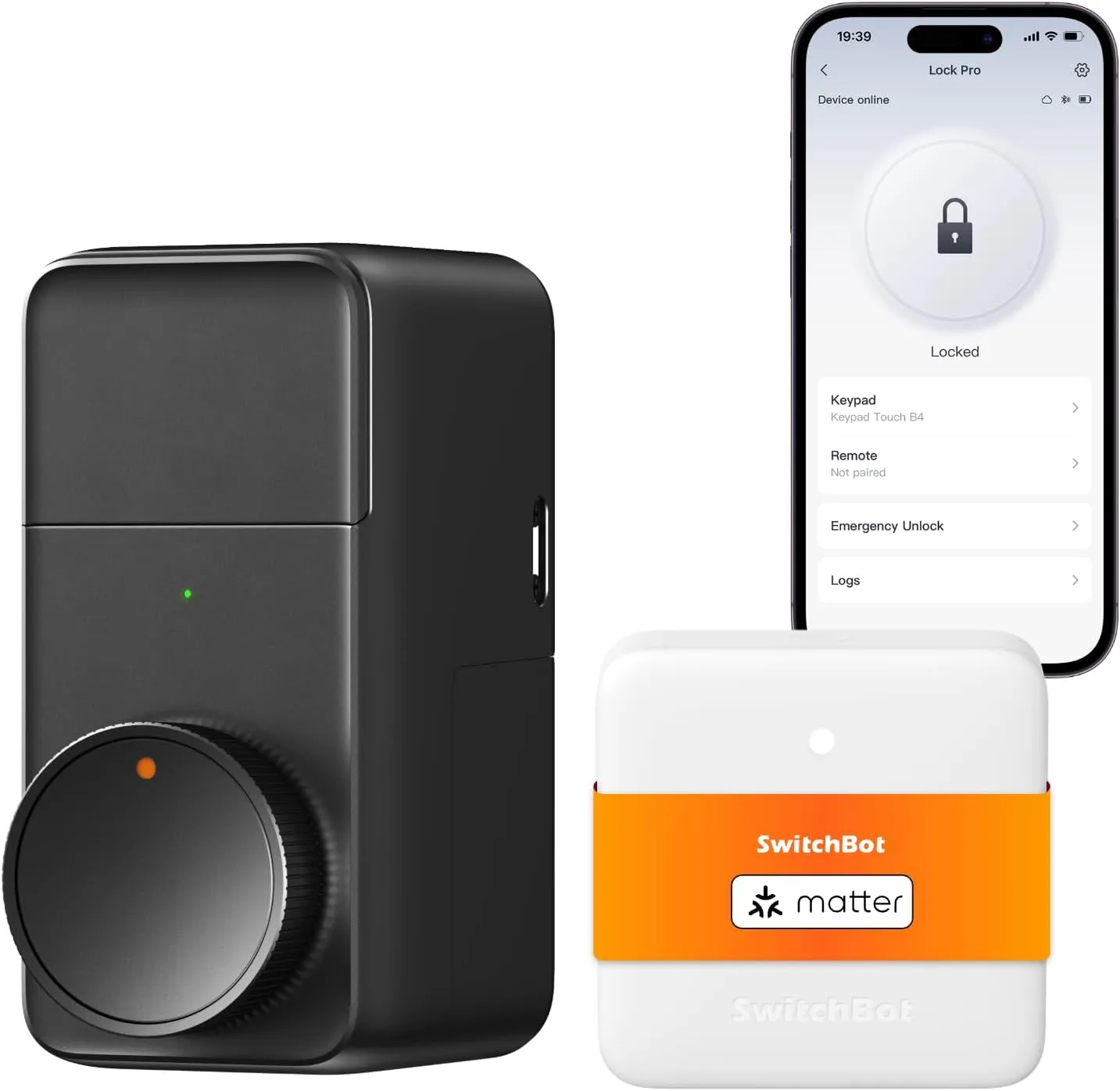 SwitchBot WiFi Smart Lock Pro, Keyless Entry Door Lock, Smart Door Lock Front Door, Electronic Smart Deadbolt, Fits Your Existing Deadbolt in Minutes, Supports Matter, Alexa, Google and IFTTT