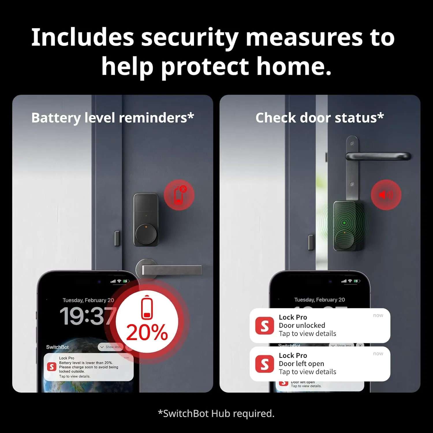 SwitchBot WiFi Smart Lock Pro, Keyless Entry Door Lock, Smart Door Lock Front Door, Electronic Smart Deadbolt, Fits Your Existing Deadbolt in Minutes, Supports Matter, Alexa, Google and IFTTT