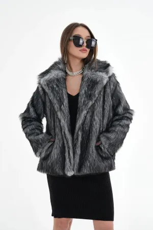 Textured Faux Fur Jacket