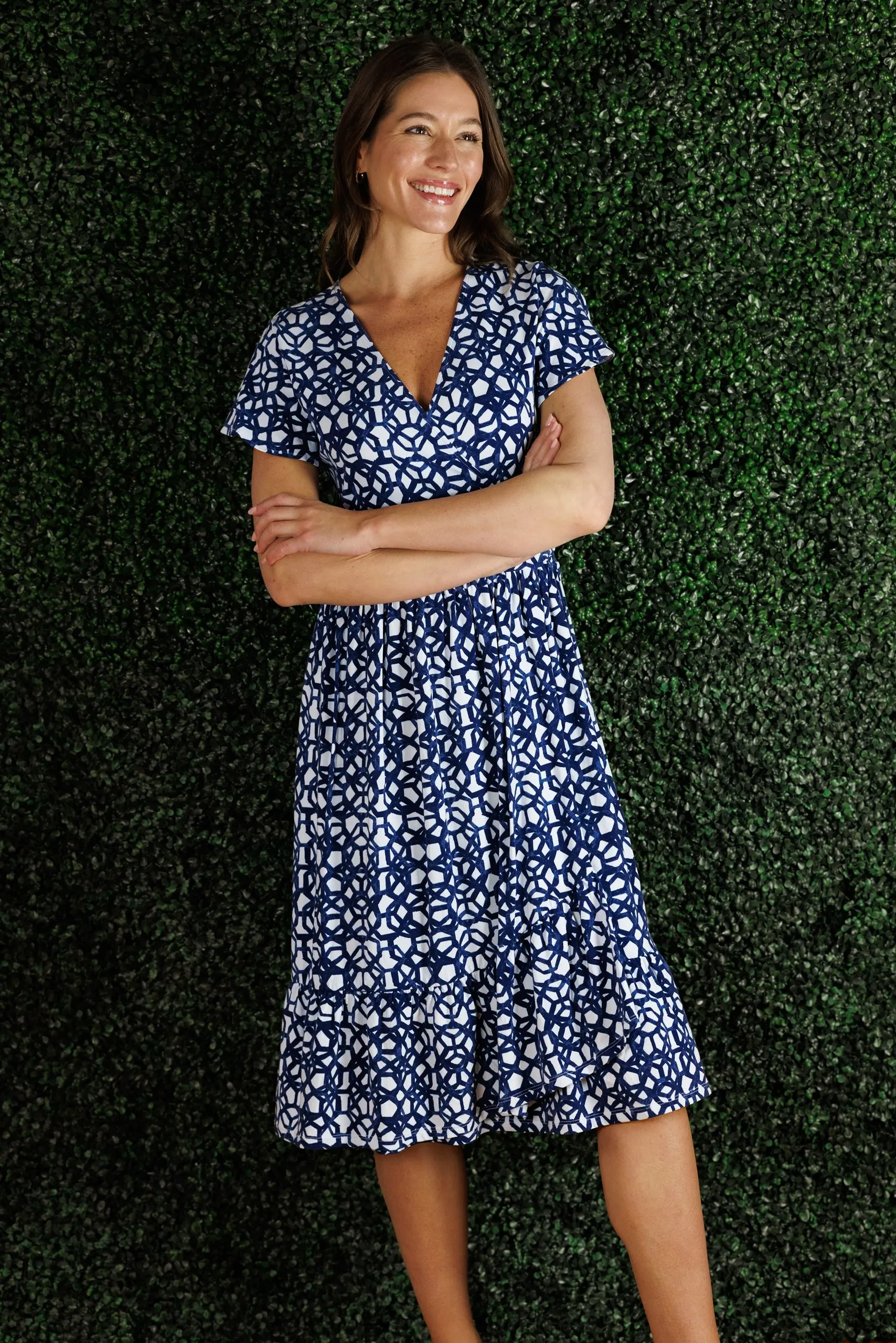 The Imani Dress in Navy Bowline