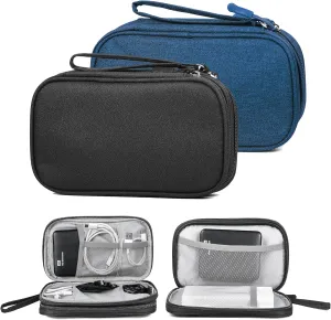 Travel Cable Organizer Double Layer with Smooth Coating Zipper,Cable Organizer Bag Electronic Accessroies Shockproof and Impact-Protective for Hard Drives,Cables,Charger,USB Card