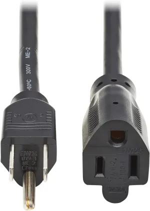 Tripp Lite Standard Power Extension Cord, 10 Feet / 3 Meters, 13 Amps 120V, 16 AWG, NEMA 5-15P to 5-15R Plugs, UL Listed, Manufacturer's Warranty (P022-010-13A)