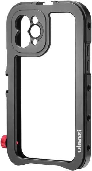 ULANZI Aluminum Video Cage for iPhone 11 Pro, Protective Smartphone Vlog Frame Housing Rig w Lens Adapter / 1/4'' Tripod Screw/ 2 Cold Shoe Mounts for Microphone LED Video Light for iPhone 11 Vlogging
