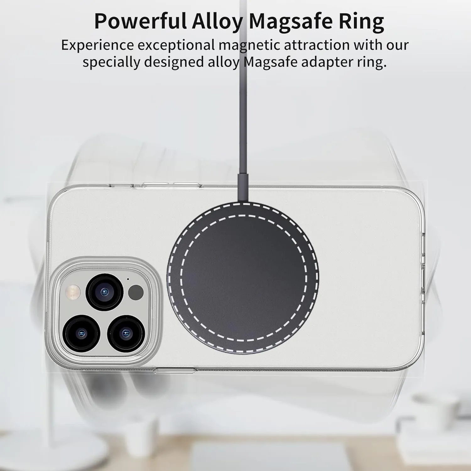 Universal Metal Rings Compatible with Magsafe Sticker,Magnetic Ring for Phone Cases & Wireless Charging, 6 Pack (2 Black,2 White & 2 Silver)