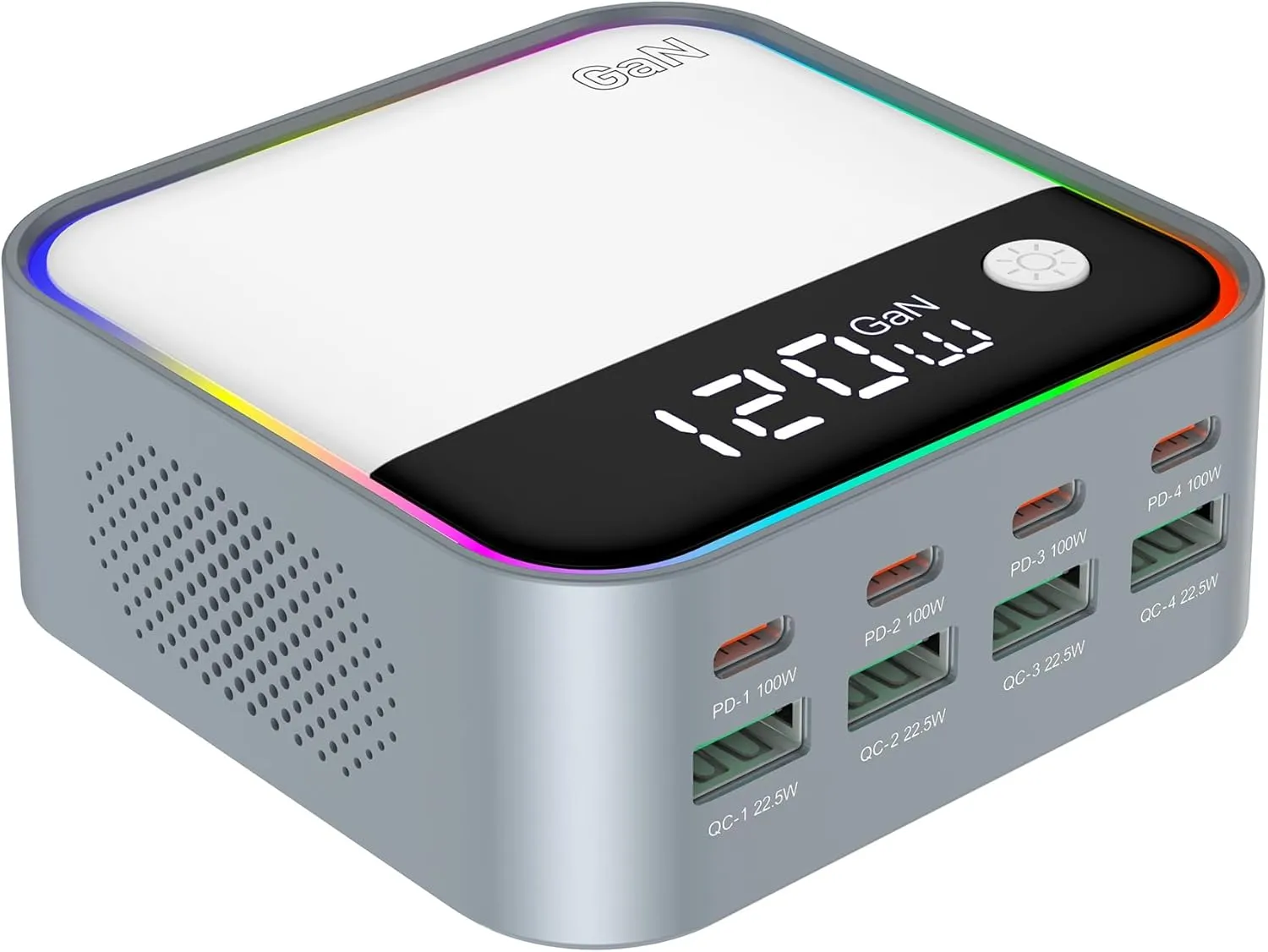 USB-C Charging Station with GaN Technology, Multi-Port Fast Charger for Office & Family, Compact & Efficient, Superior Charging Speeds for Smartphones, Tablets & More