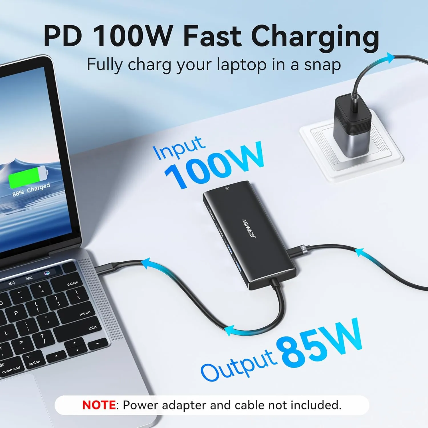 USB C Hub Multiport Adapter,10 in 1 USB C to USB HDMI Ethernet Hub USB C Dongle for MacBook Pro/Air, iPad Pro,Dell with 4K@60Hz HDMI Ethernet 4USB 1USB-C Data Port SD/TF Card Reader 100W PD (Black)
