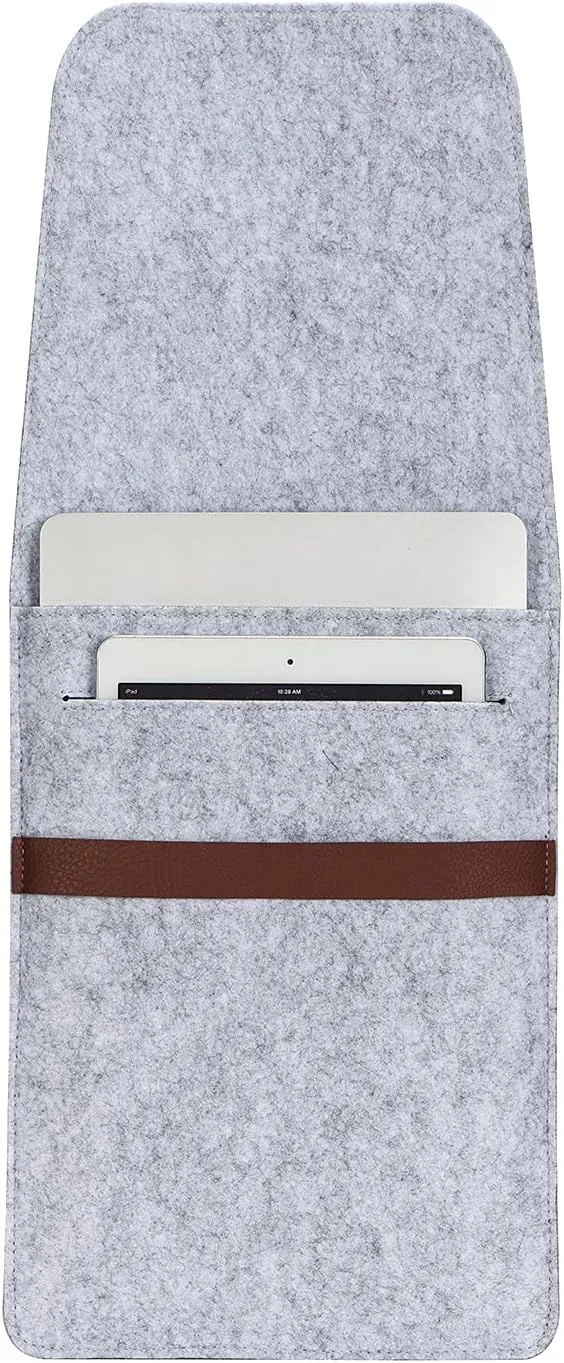 Vertical 15 Inch MacBook Pro Sleeve Protective Laptop Case for 16 Inch MacBook Pro 2019, 15 Inch MacBook Pro 2015-2019, Dell XPS 15 with Small Felt Accessory Bag(Light Gray)