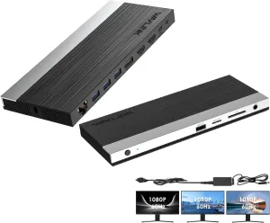 WAVLINK 4K USB-C Docking Station with 100W Power Delivery, Triple Display with Dual HDMI, Displayport, USB 3.0, Ethernet, Micro SD/SD Card Reader, Audio Mic Jack, Universal Dock for Windows & Mac