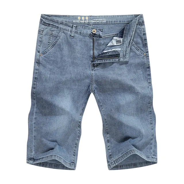 West Louis Light Blue Regular Stretchy Denim Shorts