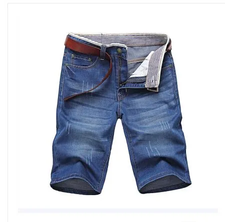 West Louis Men's Solid Denim Shorts