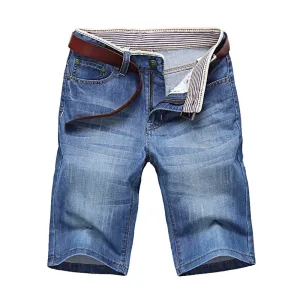 West Louis Men's Solid Denim Shorts
